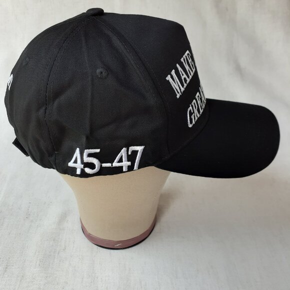 MAGA - 45-47 - Black Baseball Cap - Adjustable Fit - Picture 3 of 8